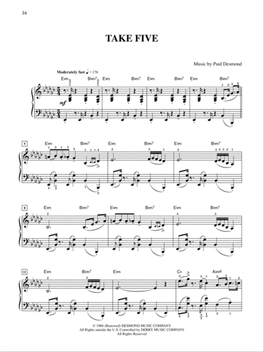 Time Out -- The Dave Brubeck Quartet Piano Solo scores gallery preview page 4