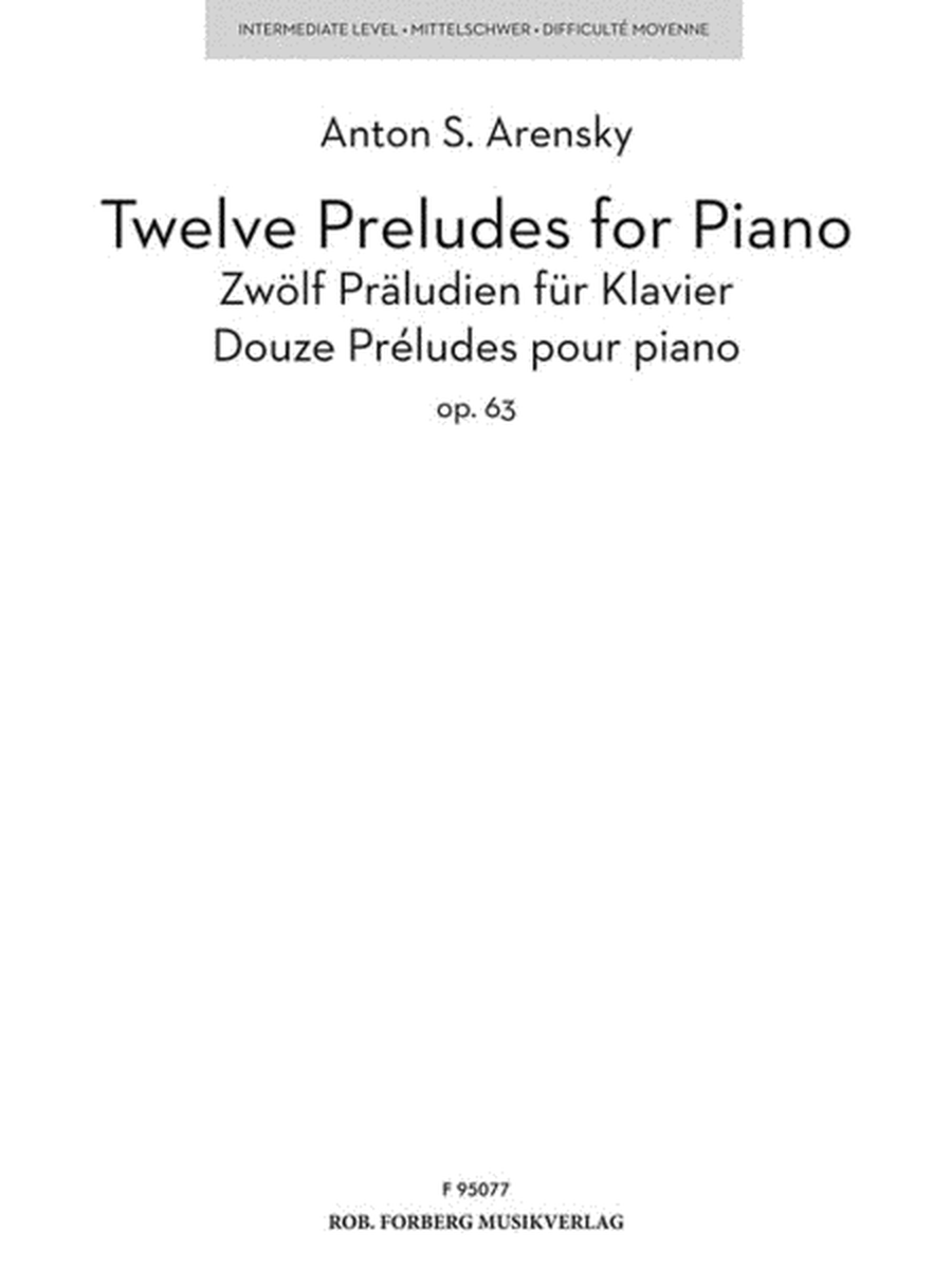 Twelve Preludes for Piano, Op. 63