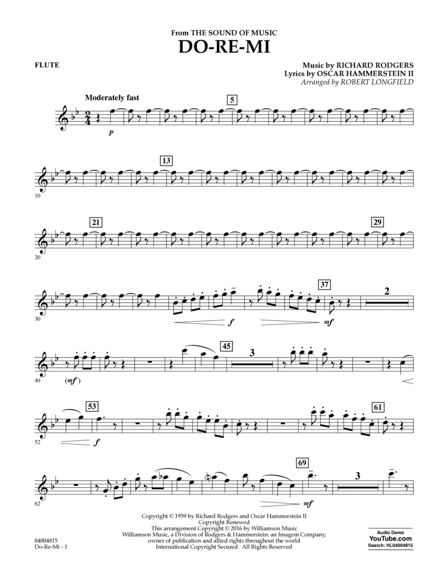 Do-Re-Mi (from The Sound of Music) - Flute Flute scores gallery preview page 1