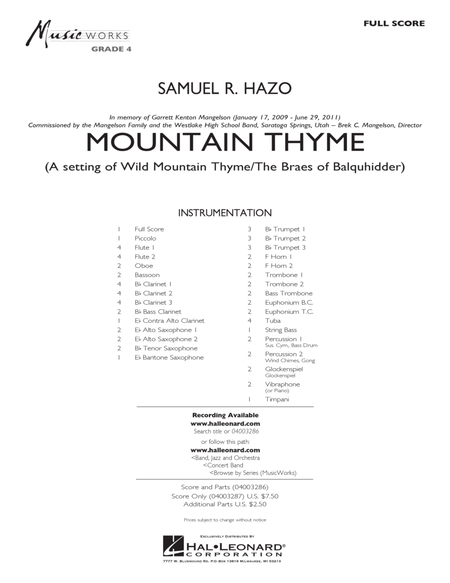 Mountain Thyme - Conductor Score (Full Score)