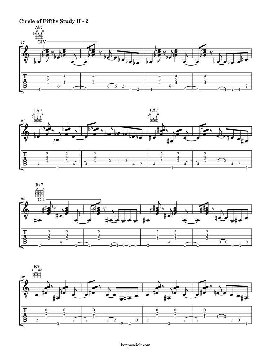 Circle of Fifths Study II (for Guitar) Acoustic Guitar scores gallery preview page 2