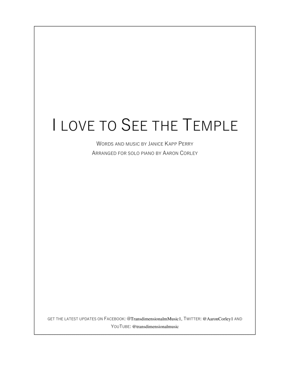 I Love to See the Temple Piano Solo scores gallery preview page 1