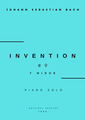 Invention No.9 in F Minor - Piano Solo (Original Version)