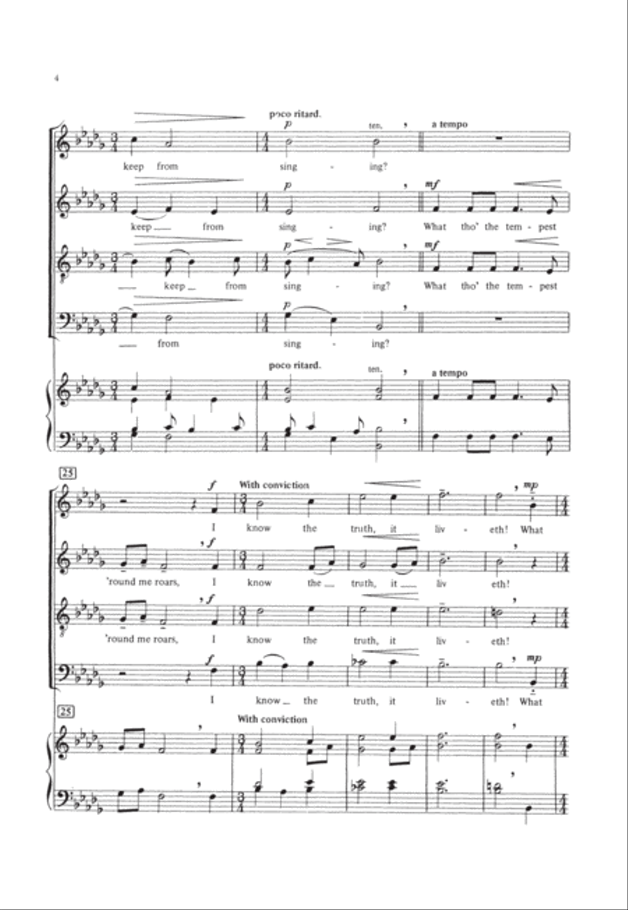 Oh, how can I keep from singing? 4-Part scores gallery preview page 4