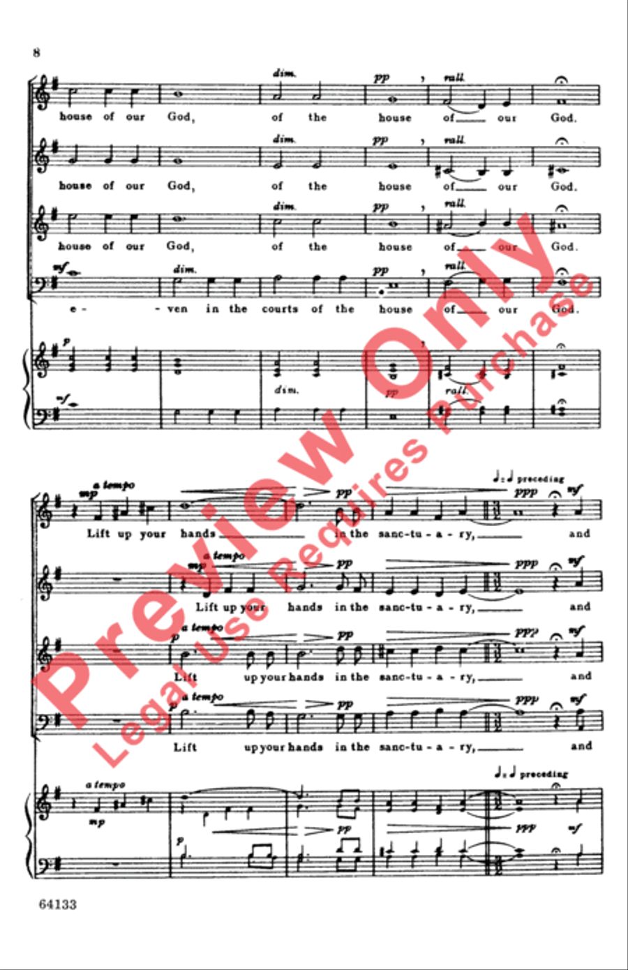 Behold Now, Praise the Lord 4-Part scores gallery preview page 7