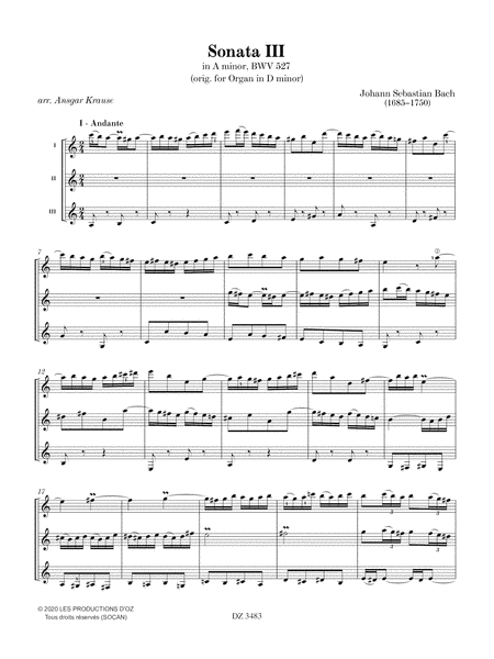Six Trio Sonatas, Sonata III