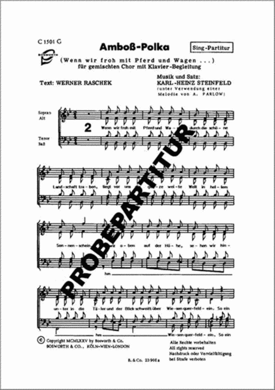 Amboß-Polka Women's Choir scores gallery preview page 1