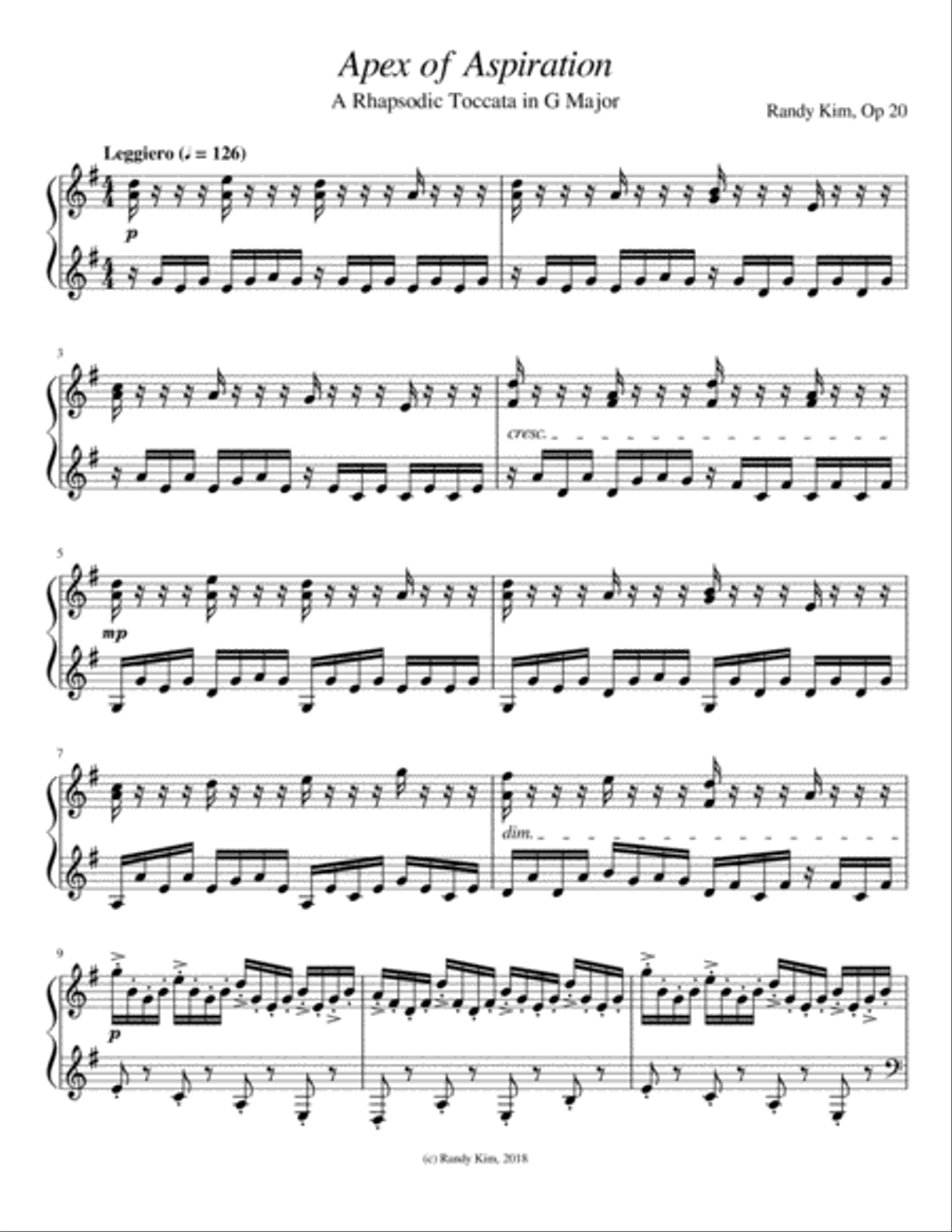 Apex of Aspiration, Op. 20 Piano Solo scores gallery preview page 1