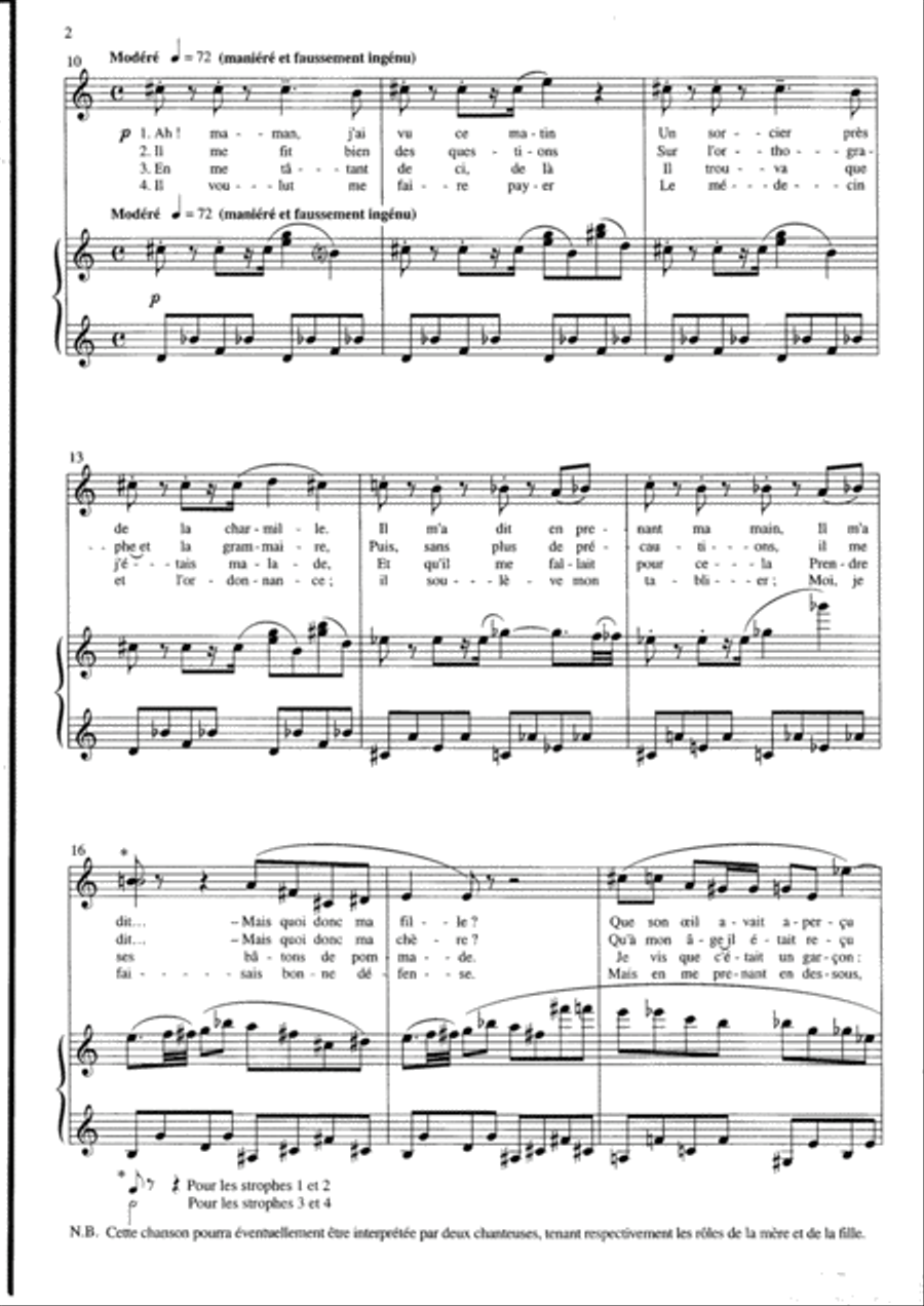 Chansons erotiques (3) No. 3 Les Cedilles Voice Solo scores gallery preview page 3