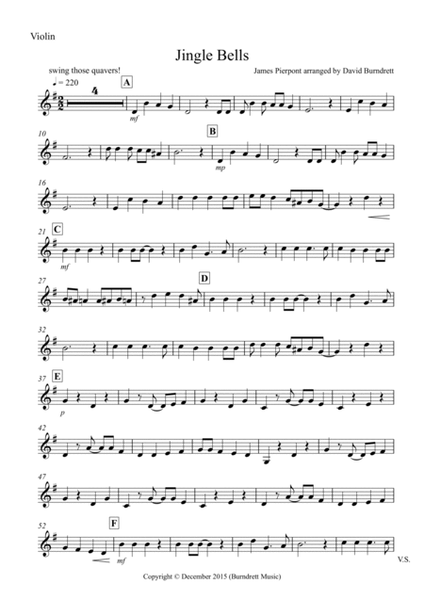 Jingle Bells (Jazzy Style!) for Violin and Double Bass Duet image number null