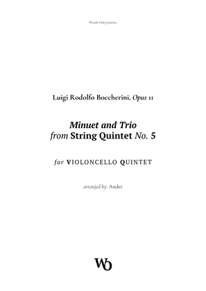 Book cover for Minuet by Boccherini for Cello Quintet