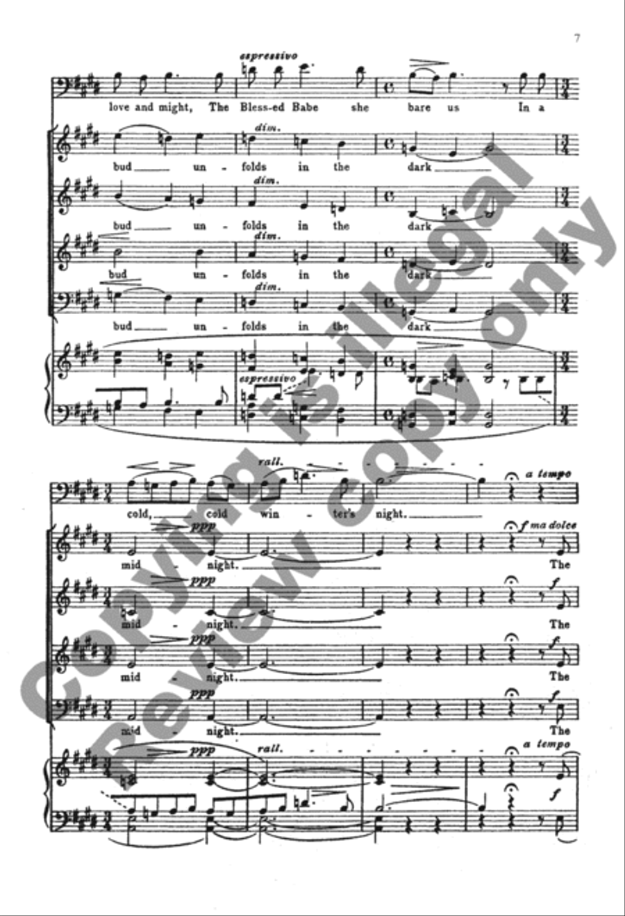 A Spotless Rose (Choral Score) 4-Part scores gallery preview page 6