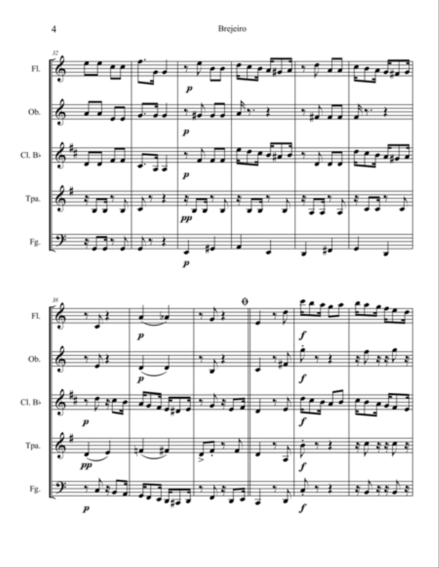Brejeiro Woodwind Quintet scores gallery preview page 5