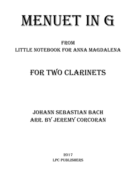 Menuet in G for Two Clarinets image number null