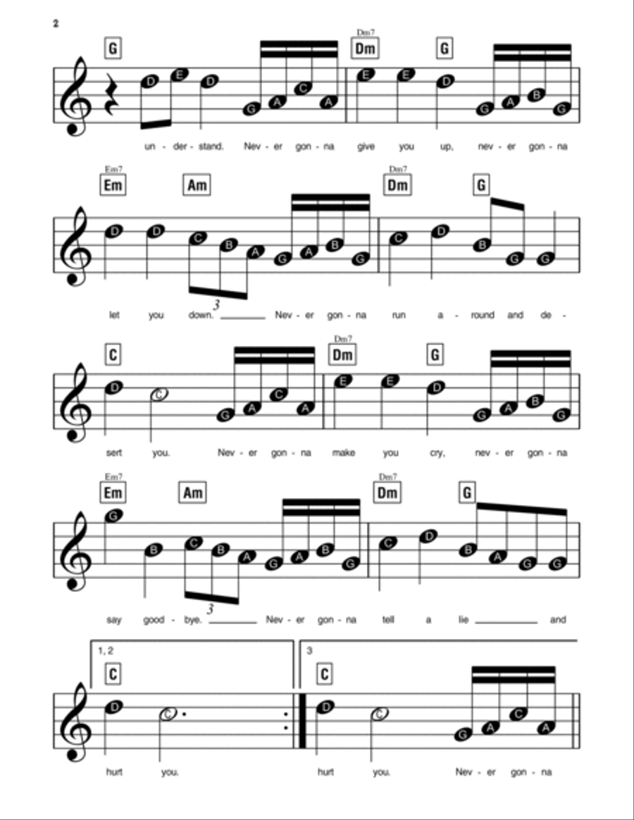 Never Gonna Give You Up Score scores gallery preview page 2
