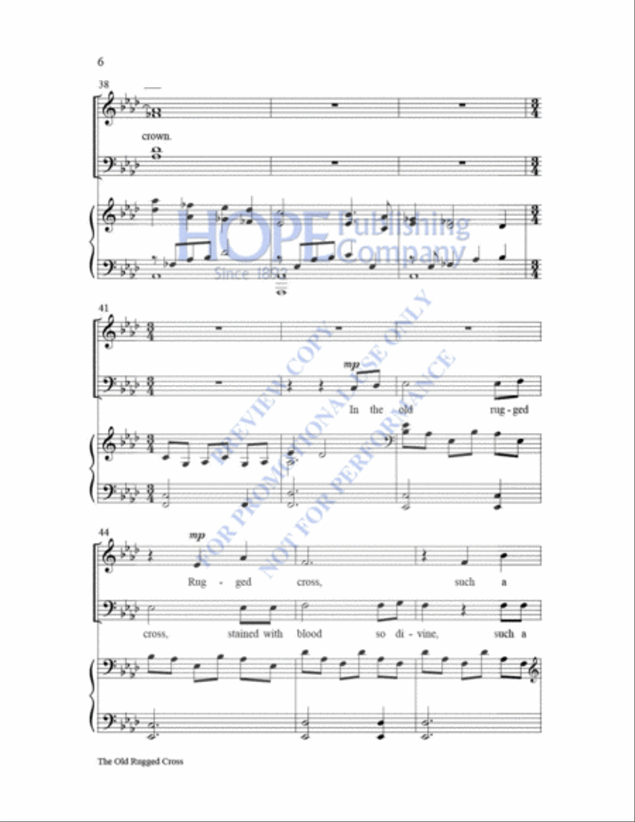 The Old Rugged Cross 4-Part scores gallery preview page 7
