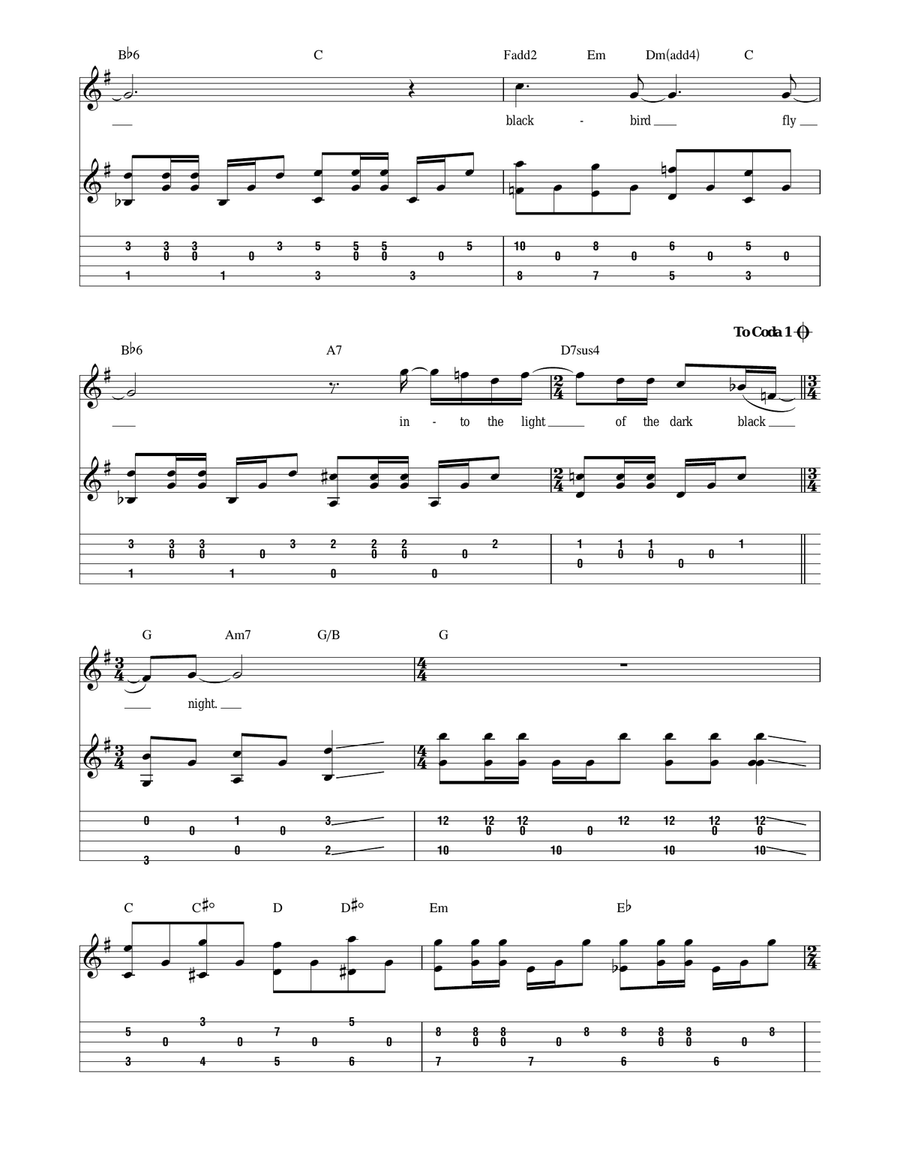 Blackbird Blackbird Acoustic Guitar scores gallery preview page 3