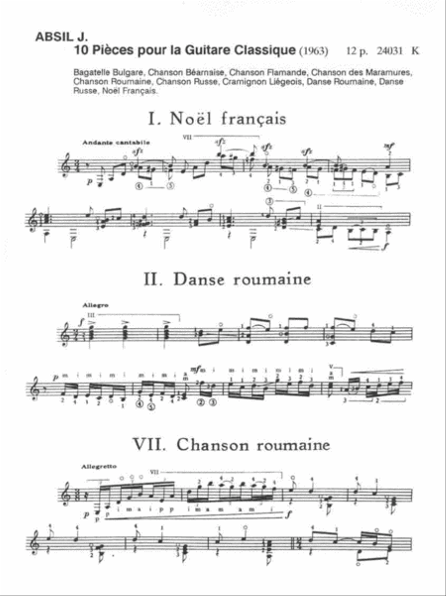 Pieces (10) Acoustic Guitar scores gallery preview page 2