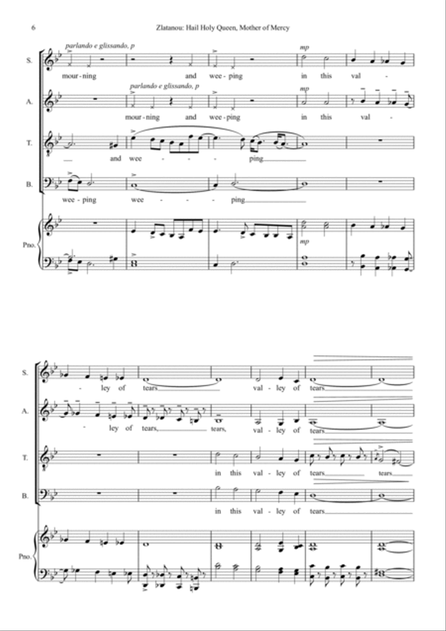 HAIL, HOLY QUEEN, for SATB choir with optional organ 4-Part scores gallery preview page 6