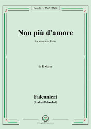 Book cover for Falconieri-Non più d'amore,in E Major,for Voice and Piano