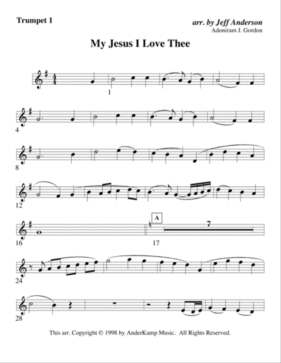 My Jesus I Love Thee for Brass Quintet Brass Quintet scores gallery preview page 4