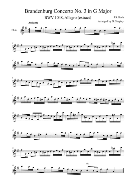 Brandenburg Concerto No. 3 (Allegro) - (short version) image number null
