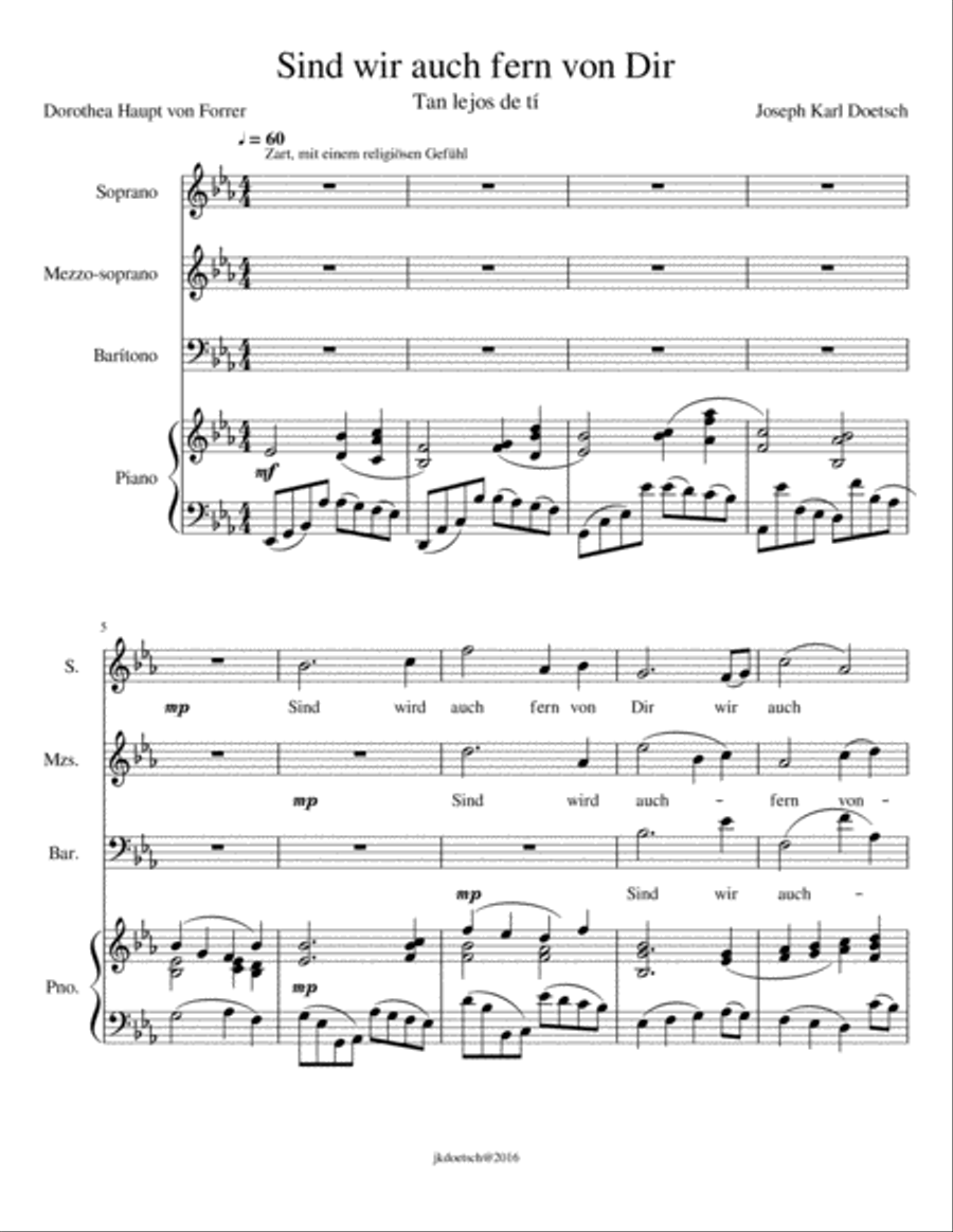 SIN WIR AUCH FERN VON DIR 3-Part scores gallery preview page 1