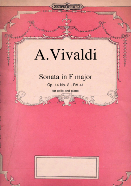 Sonata in F major Op.14 No.2 by Antonio Vivaldi for cello and piano