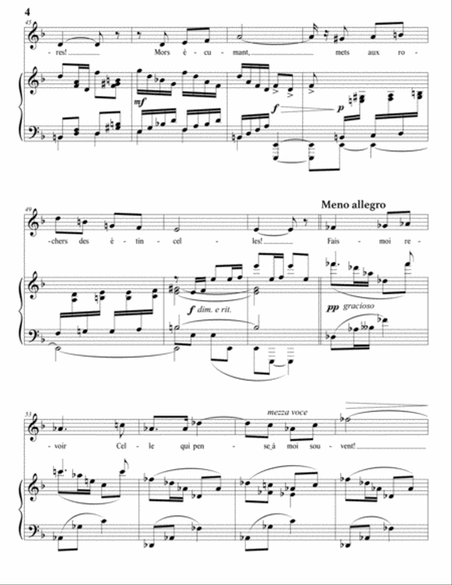 DE SÉVERAC: Chanson pour le petit cheval (transposed to D minor) Voice scores gallery preview page 5