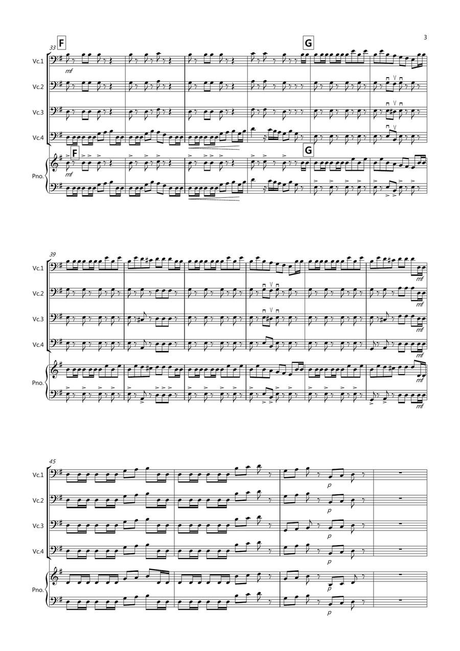 William Tell Overture for Cello Quartet William Tell Overture for Cello Quartet Cello Solo scores gallery preview page 3