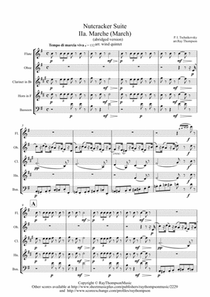 Book cover for Tchaikovsky: Casse-Noisette: Nutcracker Suite IIa. Marche (March) (abridged) - wind quintet