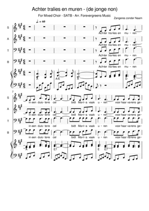 Achter tralies en muren - SATB - Mixed Choir - Full Score - Arr. Forevergreens Music