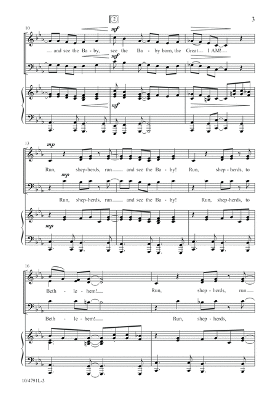 Run, Shepherds! 3-Part scores gallery preview page 3
