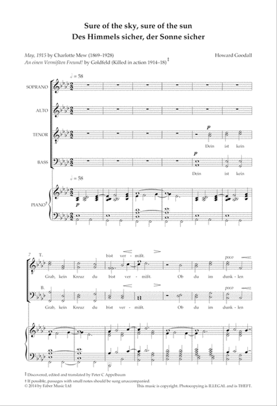 Sure of the sky, sure of the sun/Des Himmels sicher, der Sonne sicher Divisi scores gallery preview page 3