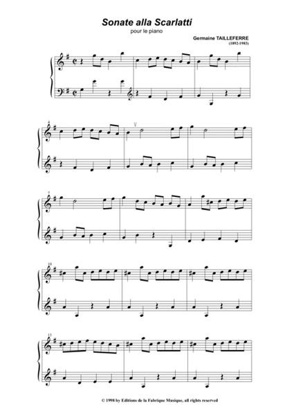 Germaine Tailleferre - Sonata Alla Scarlatti for piano