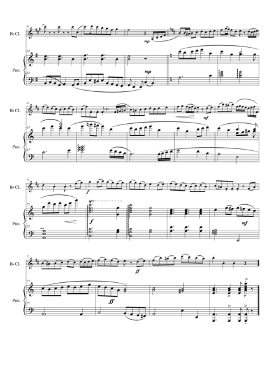 Folk Song Snapshots for Clarinet and Piano Clarinet scores gallery preview page 4