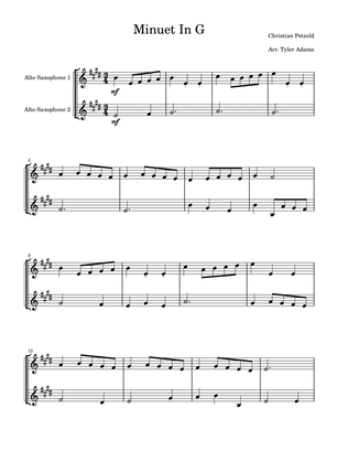 Minuet in G (Easy Alto Sax Duet)