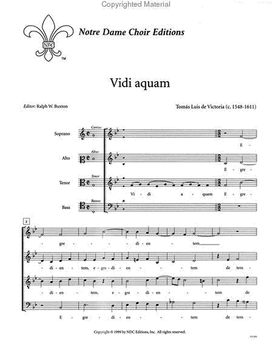 Vidi aquam for SATB Choir