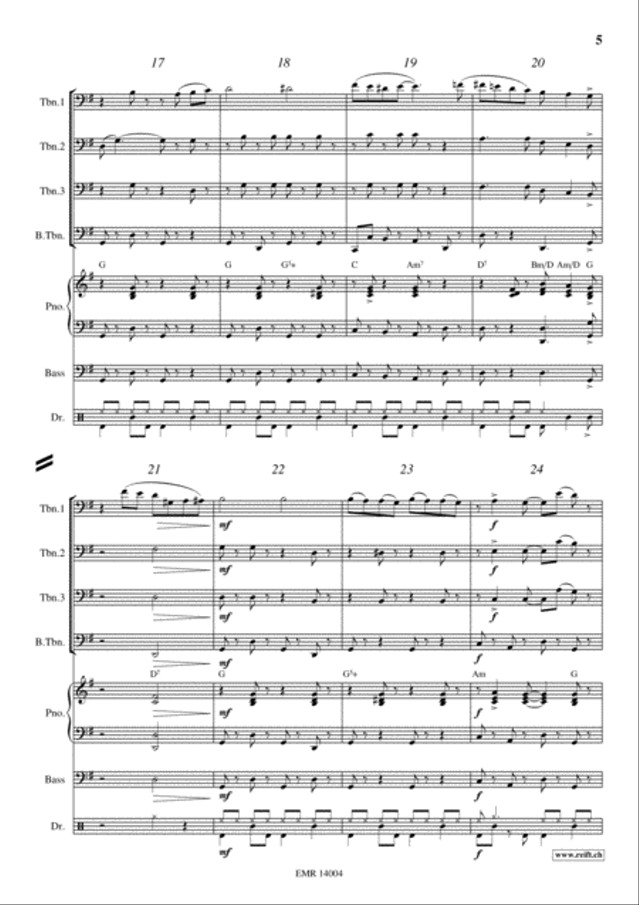 Swanee Trombone Quartet scores gallery preview page 5