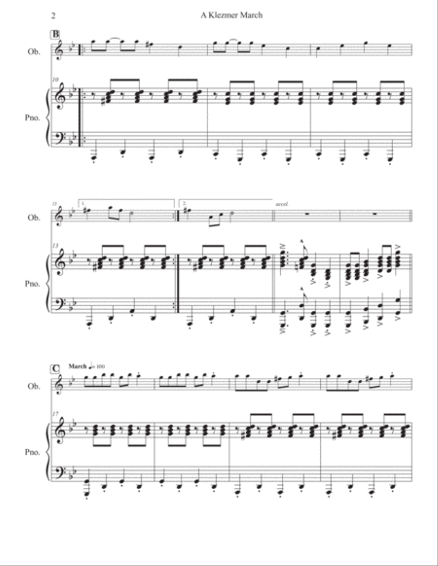 A Klezmer March for Oboe and Piano