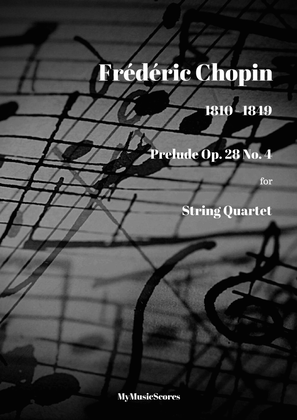 Book cover for Chopin Prelude Op. 28 No. 4 for String Quartet