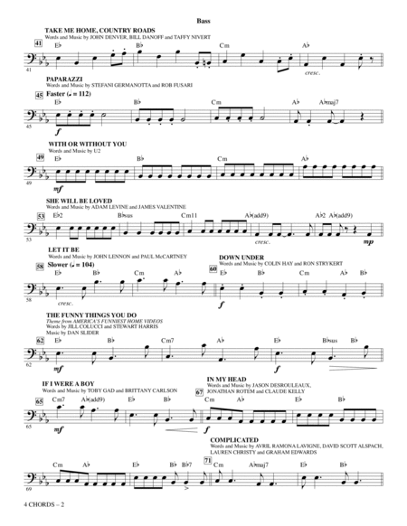 4 Chords (A Choral Medley) - Bass