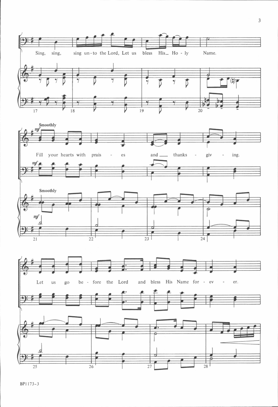 Sing Unto the Lord Sing Unto the Lord 4-Part scores gallery preview page 3