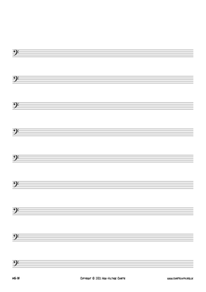 Book cover for Manuscript Paper - 9 Staves Bass Clefs
