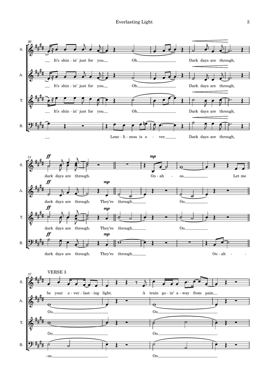 Everlasting Light (arr. Ben See) 4-Part scores gallery preview page 3