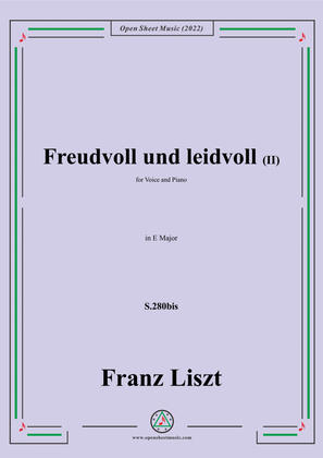 Liszt-Freudvoll und leidvoll II,S.280bis,in E Major,for Voice and Piano