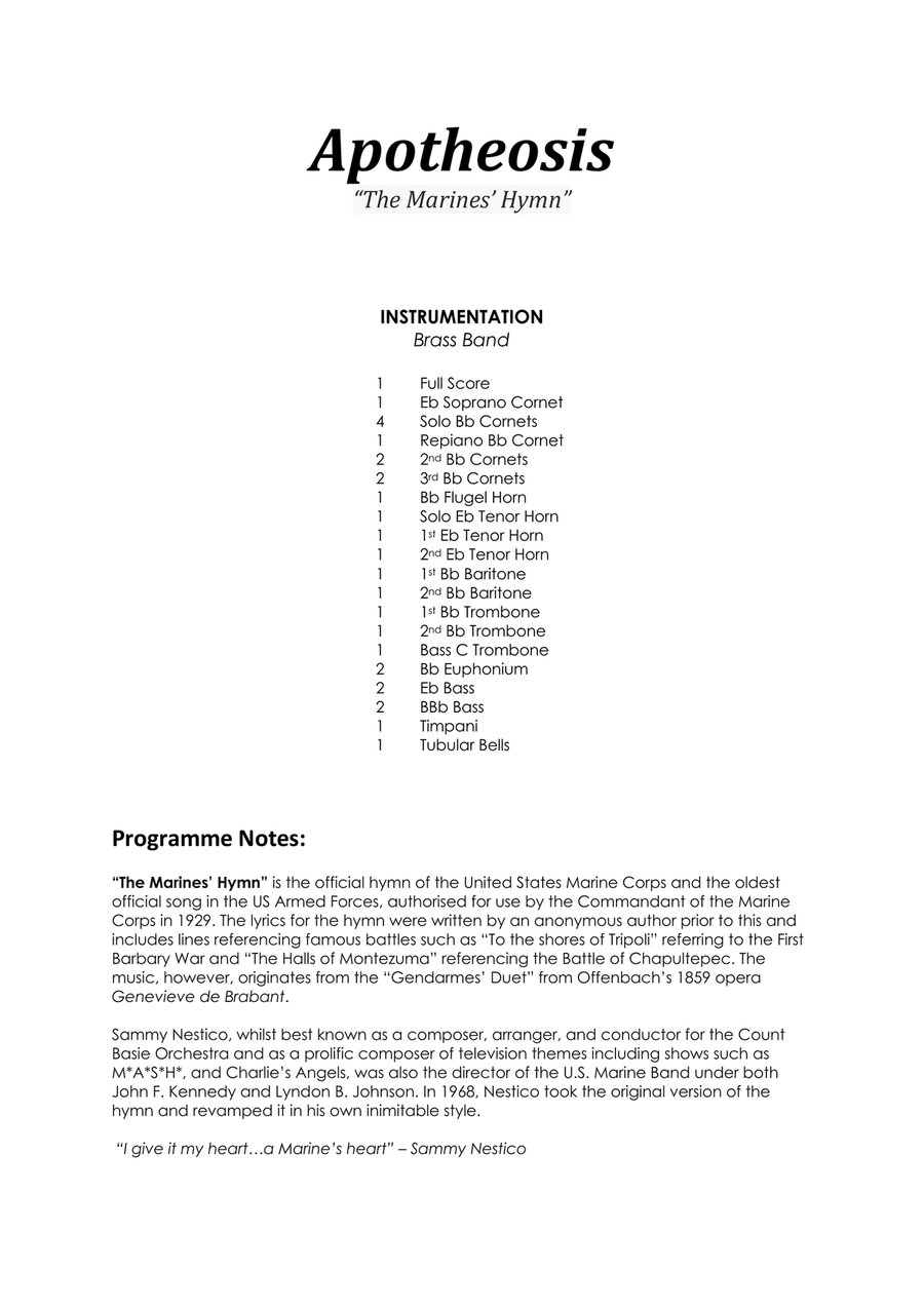 The Marines' Hymn: Apotheosis Brass Band scores gallery preview page 2