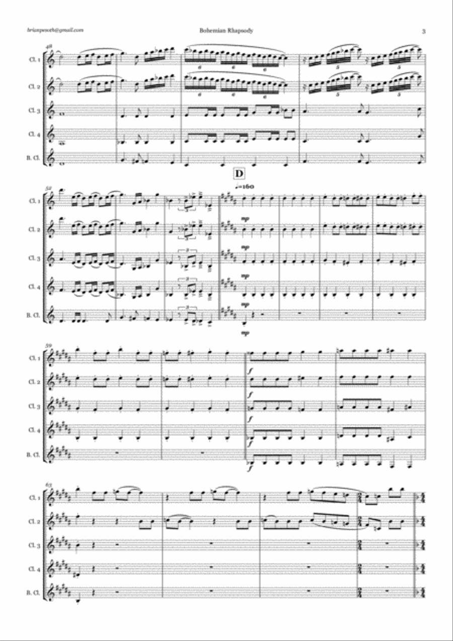 Bohemian Rhapsody Bohemian Rhapsody Woodwind Quintet scores gallery preview page 3