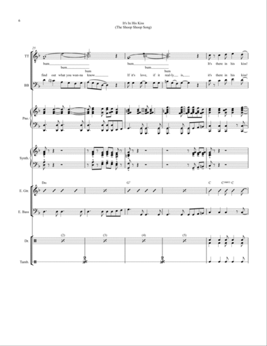 The Shoop Shoop Song (it's In His Kiss) Small Ensemble scores gallery preview page 6