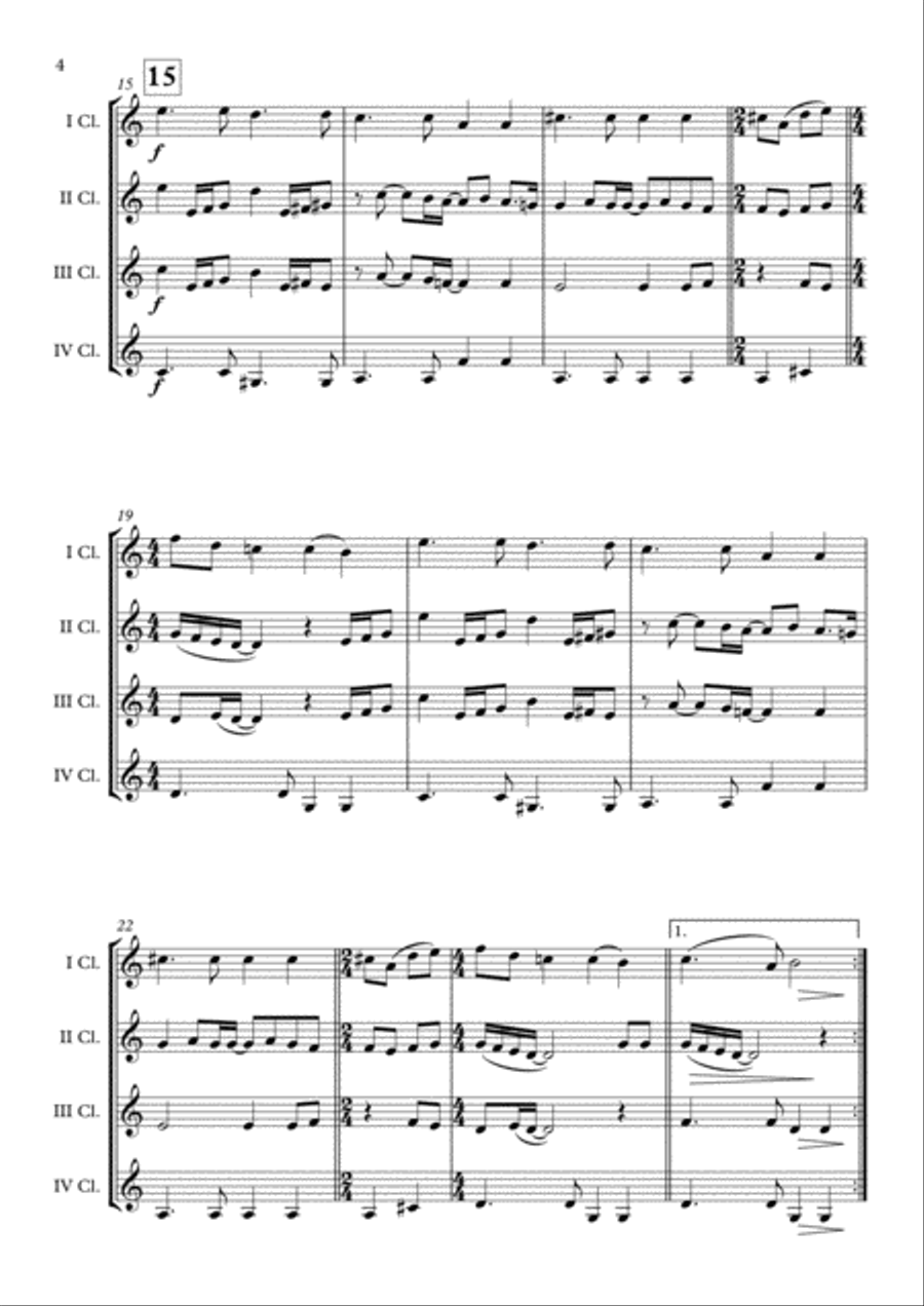 Happy New Year Happy New Year Clarinet Quartet scores gallery preview page 5